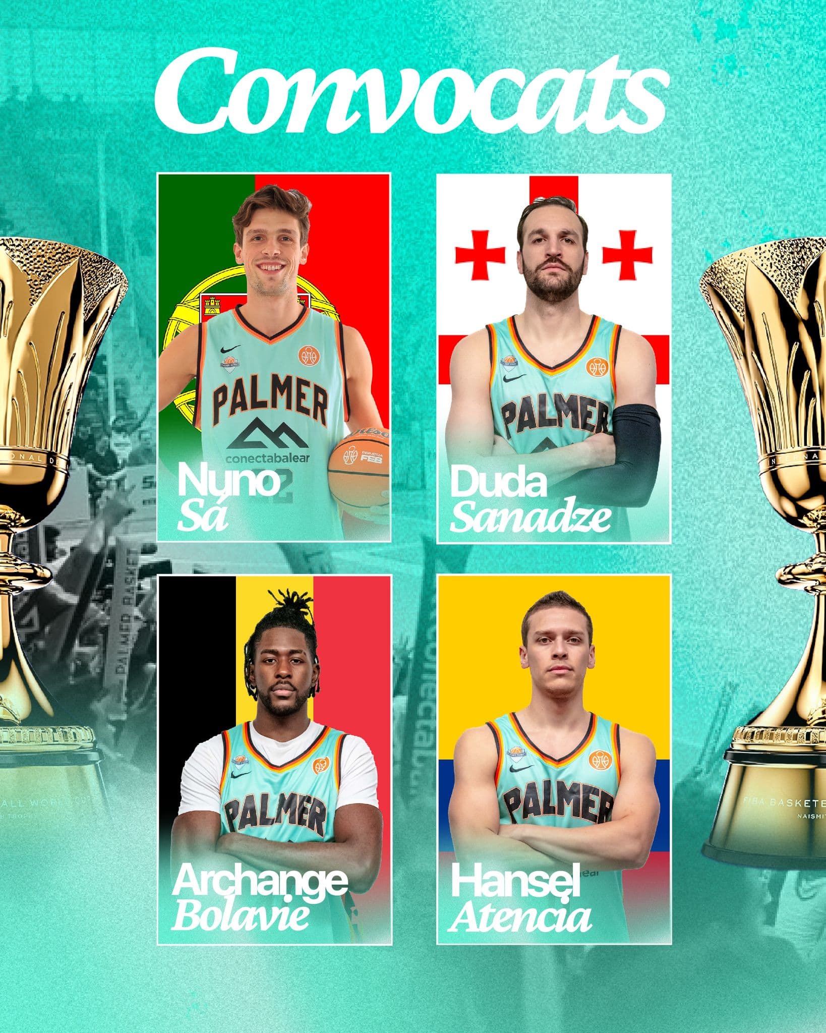 Los internacionales del Palmer Basket entran en acción en una jornada trascendental en las Ventanas FIBA