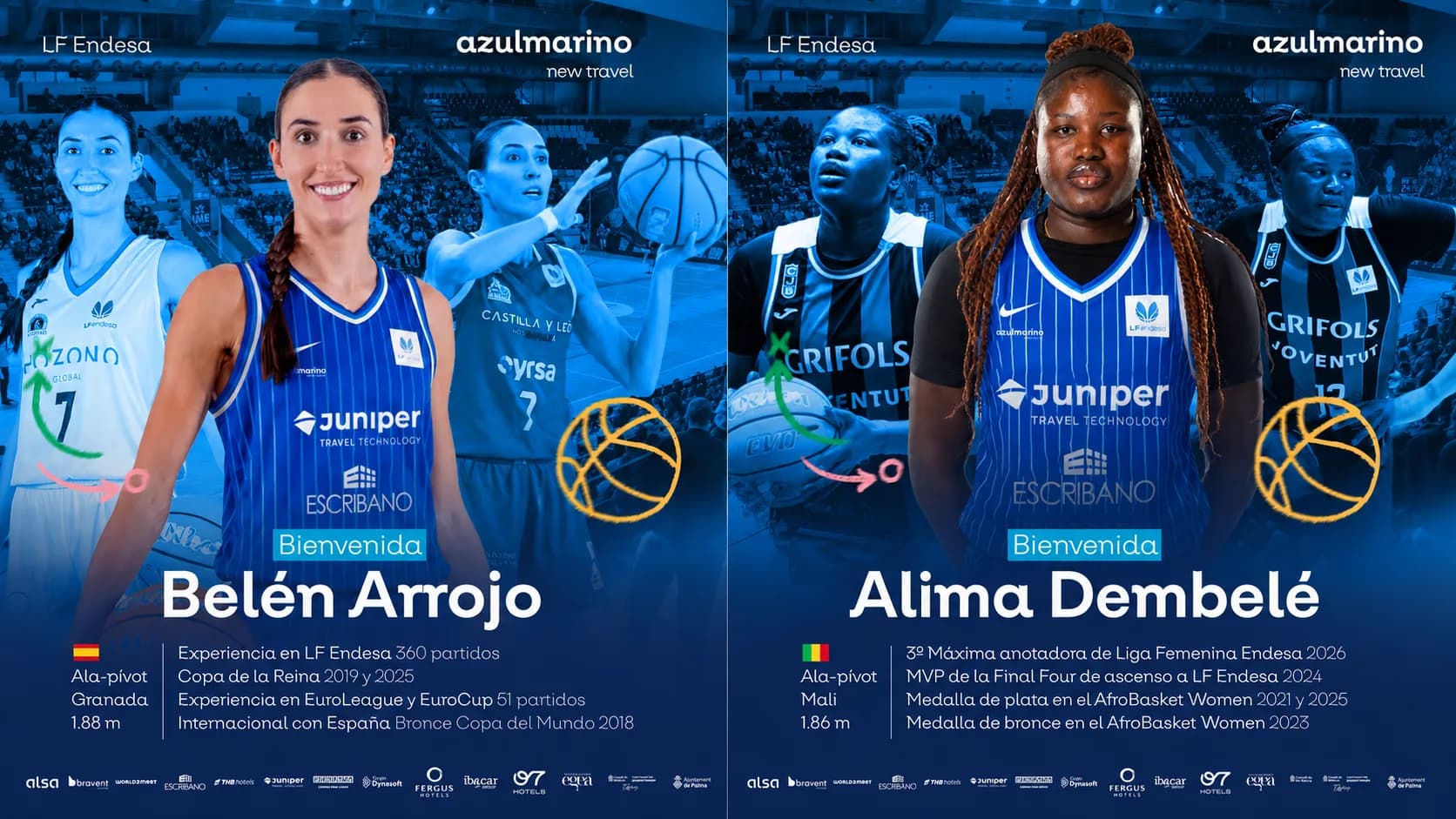 Belén Arrojo y Alima Dembélé se unen al nuevo súper Azulmarino