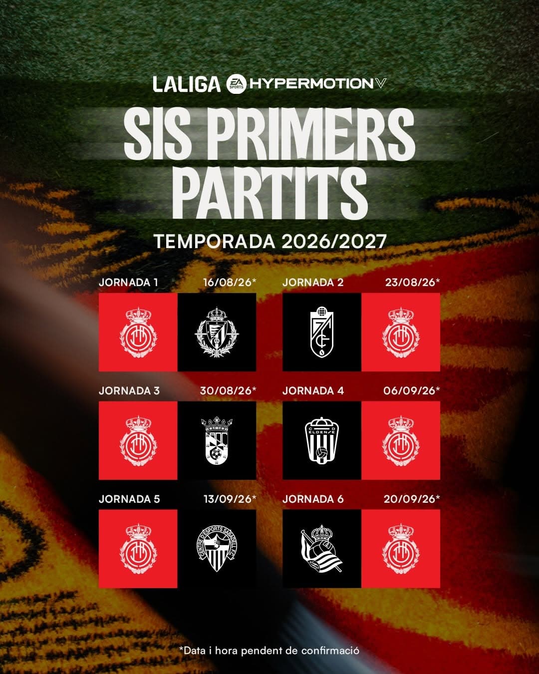 El Mallorca empezará la temporada con dos partidos en Son Moix y una visita a Los Cármenes
