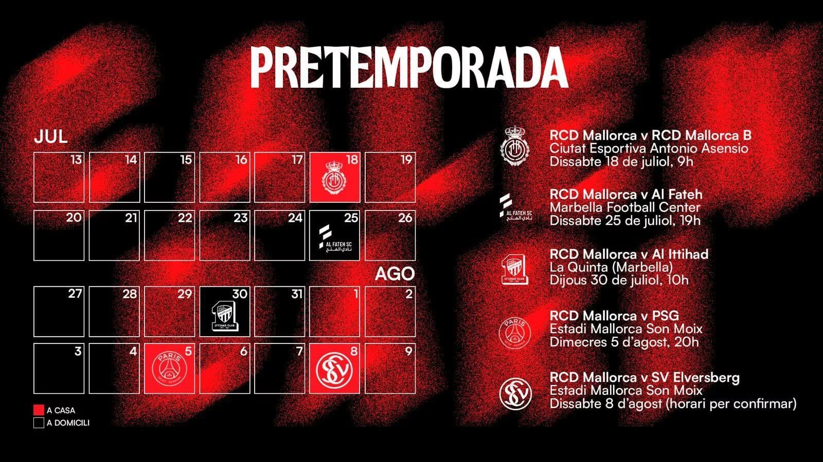 Estos son los rivales del Mallorca en la pretemporada